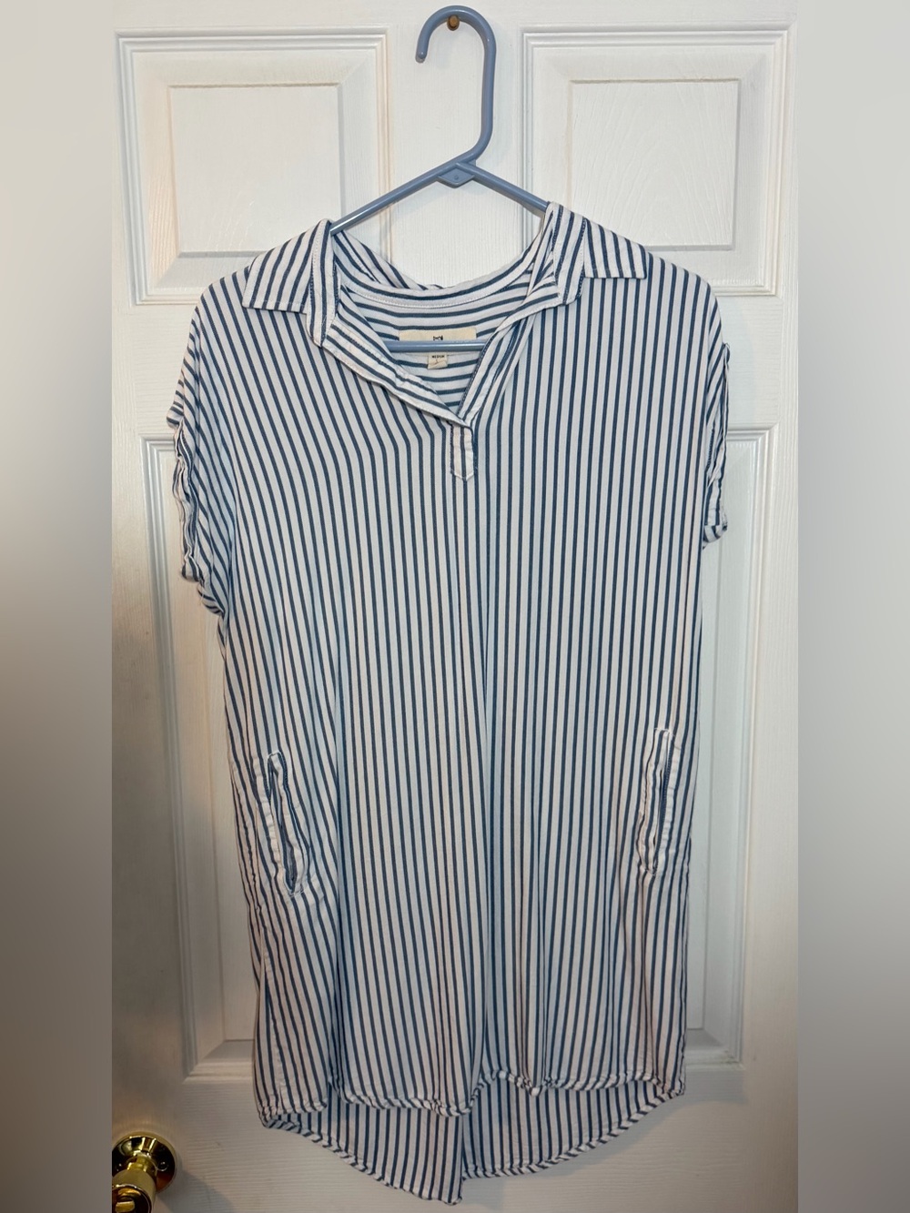 Thread & Supply Navy and White Vertical Stripe Tunic